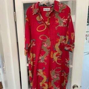 Dizzy-Lizzie cotton linen dragons dress